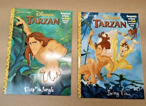 Lot of 2 Golden Books Disney's Tarzan Color Books 1999 - Imagen 1 de 10