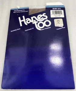 Hanes Too Size CD Day Sheers Pantyhose Vintage 1997 Reinforced Toe Barely There - Picture 1 of 4