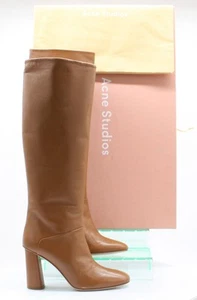 ACNE STUDIOS WOMENS BOOTS TALL LEATHER UK 3 EU 36 BROWN RRP £750 AD - Picture 1 of 11