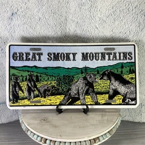 Great Smoky Mountains Booster License Plate Gatlinburg Tennessee Black Bears W49 - Picture 1 of 5