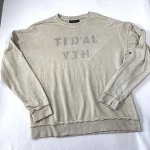 Thrashed Vintage Sweatshirt Herren M Sun Faded Beige Distressed Gothic Grunge - Bild 1 von 8