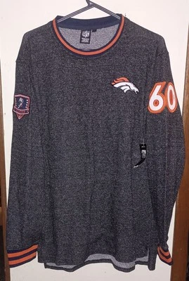 NUEVO CON ETIQUETAS Denver Broncos Sudadera Manga Larga L Equipo NFL Ropa Parches Elevados  Foto 1 de 4