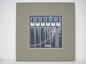 Charley Harper Pier Gruppe Pelikan verfilzte Kunstkarte - Bild 1 von 2