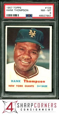1957 TOPPS #109 HANK THOMPSON GIANTS PSA 8 - Image 1 of 3