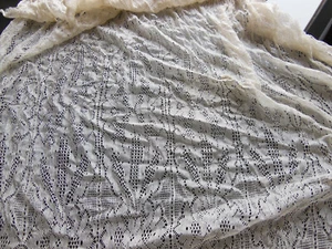 Rare coupon de soie dentelle ancien fond d'atelier 1 m 80 1900/1920 B1-120 - Picture 1 of 8