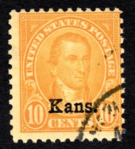 US 1929 10¢ Monroe "Kans." Stamp #668 used CV $12.50 - Picture 1 of 2