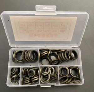 100PC Bonded Seal Sealing Ring Set Oil Drain Screw Combined Washer Assortment - Picture 1 of 15