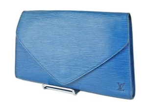 Authentische Louis Vuitton Epi Art Deco Clutch blaue Ledertasche Frankreich LL2337M1 - Bild 1 von 20