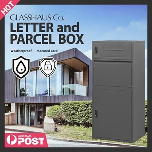Glasshaus Freestanding Parcel Post Box Letter Box Package Mailbox Security Lock - Picture 1 of 9
