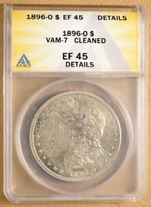 1896 O Morgan Silver Dollar VAM-7 ANACS EF 45 Details - Picture 1 of 4
