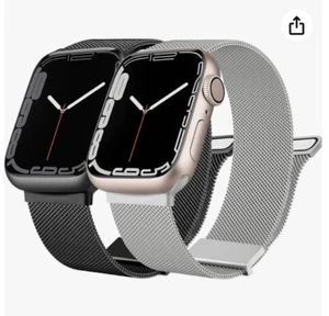 Metal Mesh Watch Band Strap for Apple 1 2 3 4 5 6 7 8 SE Stainless Steel Silver - Picture 1 of 7