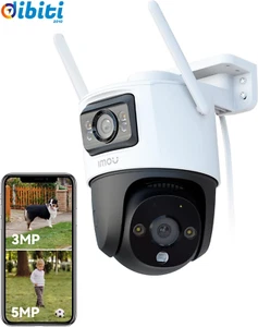 4K (3MP+5MP) Telecamera Wi-Fi Esterno Doppio Obbiettivo, 360°PTZ Videocamera Sor - Foto 1 di 13
