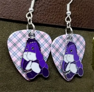 Eeyore Charm Guitar Pick Earrings - Pick Your Color - Picture 1 of 21