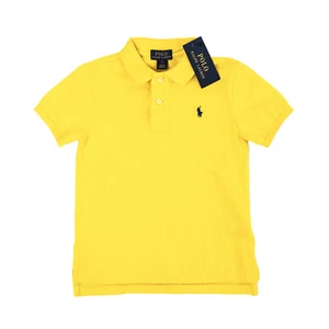 NWT Polo Ralph Lauren Little Boys Mesh Polo Shirt Yellow, Pony Navy $49 - Size 6 - Picture 1 of 12