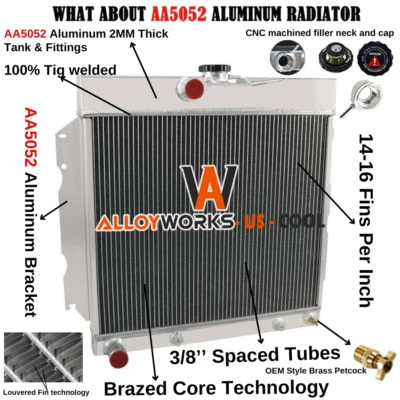 3 Row Aluminium Radiator Fits 63-69 68 DODGE DART CHARGER CORONET FURY MOPAR CAR Foto 1 de 4