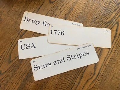 Flashcards Handmade Vintage Style Patriotic Free Shipping Set of 4 - Image 1 of 4