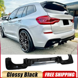 For BMW X3 G01 M40i M Sport 18-19 Glossy Black Rear Bumper Diffuser Lip Spoiler - Picture 1 of 12