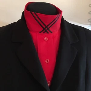 Bavaglino inglese caccia ratcatcher rosso spettacolo Dickie nero colletto abbellimento - Foto 1 di 2