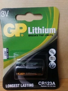 10 x Pila CR123A GP bateria de Litio / 123 / DL123A 3V - CAJA DE 10 PILAS - Imagen 1 de 1