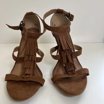 Christian Siriano For Payless NUEVA Sandalia Tacón Coñac Tirantes 3.5" Talla 8 Foto 1 de 4