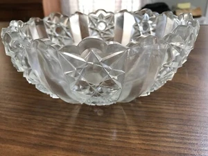 Bowl Antique Duncan Miller Crystal Heavy CLOVER Pattern Cir. 1904 - Picture 1 of 4