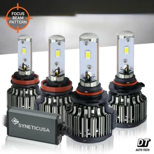 SYNETICUSA 9005 H11 LED Headlight Bulb Combo 24000lm High Low Beam Lights - Picture 1 of 7