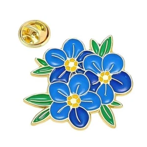 Blue Flower Flower Language Series Badge Peony Pin Buckle for Women - Picture 1 of 7