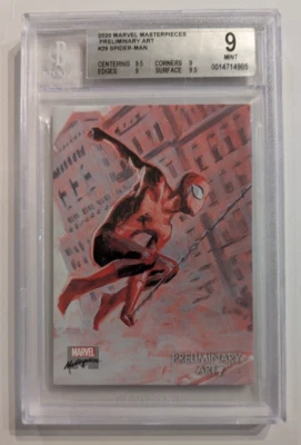 Marvel Masterpieces 2020 - Spider-Man Preliminary Art Beckett 9 Mint - Image 1 of 2
