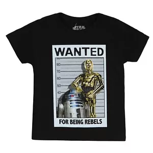 Star Wars Wanted For Being Rebels Juvy Black T-Shirt - Picture 1 of 1