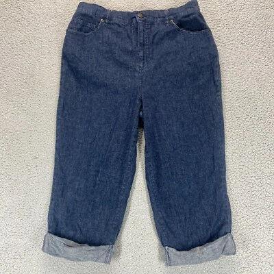 Denim & Co Womens Capri Jeans Pedal Pusher Dark Blue Size 30x19 High Rise - Image 1 of 4