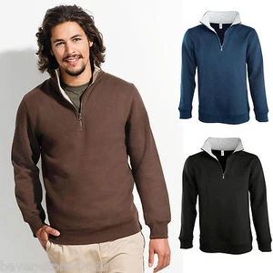 Sudadera para hombre suéter cuello de pie 1/4 cremallera sudadera contraste talla S - 3XL - Imagen 1 de 8