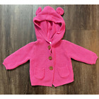 Little Wonders Infant Girl Pink Sweater with Hood Ears Size 0-3 Months