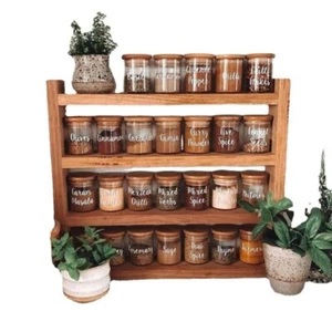 Vierstöckige Küche Aufbewahrung Bambus Produkte Gewürzregal Ständer hängen an der Wand - Bild 1 von 5