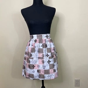 Vintage Handmade Apron Retro Floral White Pink Brown As is - Picture 1 of 10