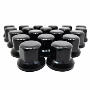 60x Black 32mm Wheel Nut Cover Plastic Caps fit Scania Volvo MAN Mercedes Iveco - Picture 1 of 4