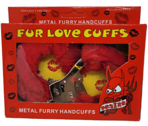 Fur Love Cuffs Metal Furry Hand Cuffs Fur Handcuffs with Keys Adults Only New