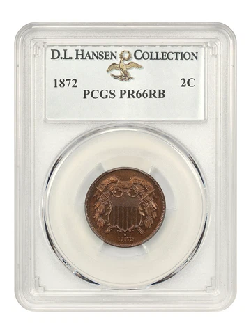 1872 2c PCGS Proof 66 RB ex: D.L. Hansen Cover