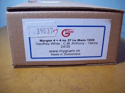 1/43 GCAM MODELOS MORGAN 4+4 LE MANS 1939 G.WHITE/C.M.ANTHONY CAJA SOLO SIN MODELO Foto 1 de 3