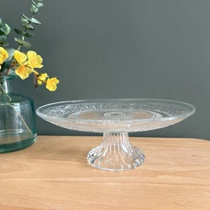 Vintage Style Small Decorative Clear Glass Pedestal Cake Stand / Cupcake Stand - Picture 1 of 8