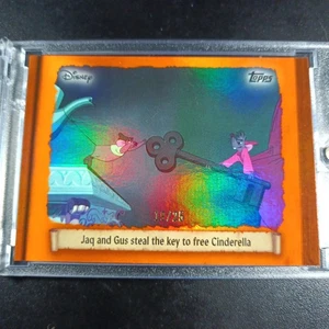 # /25 Orange Foil Jaq And Gus Steal Key Cinderella Story Topps Disney Wonder - Picture 1 of 18