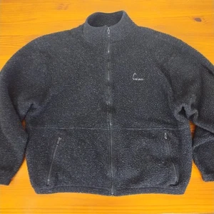 VTG Head Tennis Deep Pile Fleece Jacket Men's XL Black 90's Outdoor Hiking Pkts - Picture 1 of 9