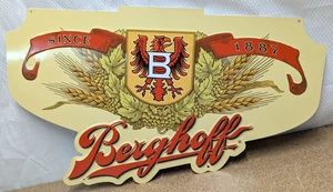 Berghoff Beer Since 1887 Embossed Tin Metal Sign 25.75" - Picture 1 of 2
