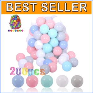 200 Soft Plastic Ball Pit Balls in Vibrant Macaron Colors for Kids' Play - Picture 1 of 9