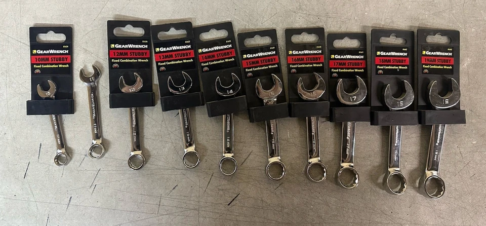 NUEVA Llave combinada fija GearWrench Stubby 10 mm - 19 mm (10 piezas) Foto 1 de 1