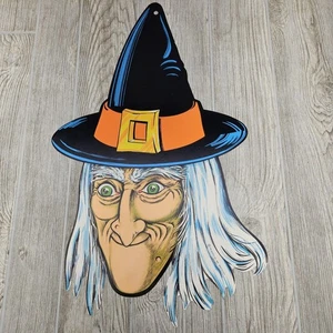 Vintage 1986 Beistle Co Witch Die Cut Halloween Decoration Wall Window Hanger - Picture 1 of 11