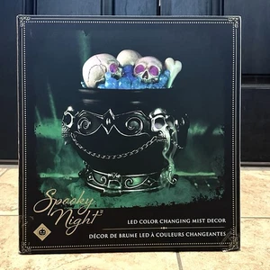 Halloween Kessel Mister Totenkopf Knochen LED Farbwechsel Lichter Nebel STECKER IN 14" - Bild 1 von 4