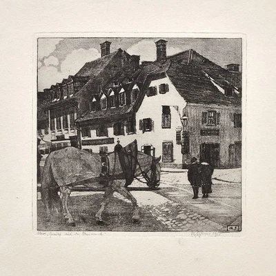 Max von Scherer Rudolf Hans Bartsch Zwölf aus der Steiermark Radierung 1915 sign - Bild 1 von 4