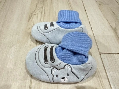 NUEVO Bebé Niños Suela Suave Zapatos Azul Gris Oso Tenis Zapato Deslizable 6-9 Meses Foto 1 de 4