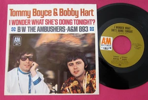 BOYCE & HART - I Wonder What She's Doing Tonight - 45 w/ Picture Sleeve A&M 893 - Picture 1 of 2