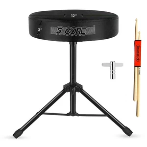 5 Core Drum Throne 3" Padded Comfortable 330Lb Capacity Drummer Stool Adjustable - Picture 1 of 14